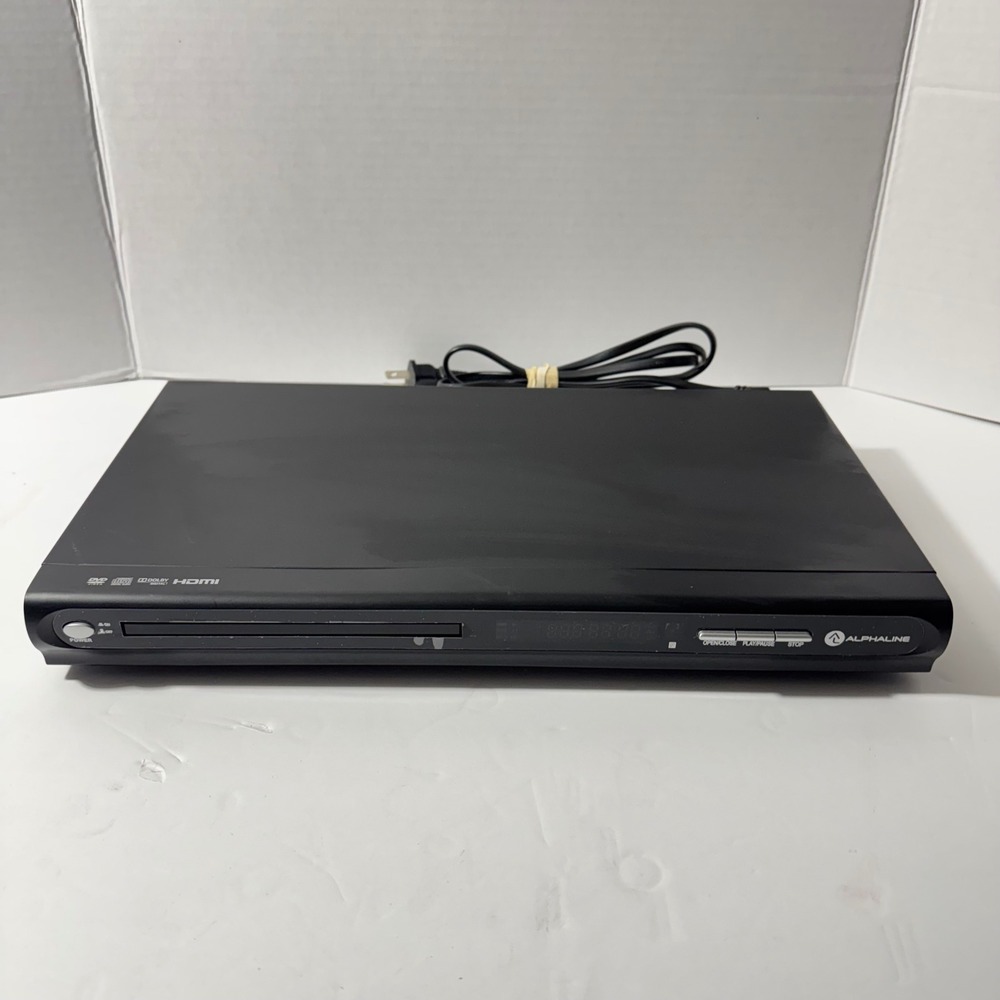 ALPHALINE‎ DVD CD Player Model 16987 Black HDMI Dolby Digital no remote Tested